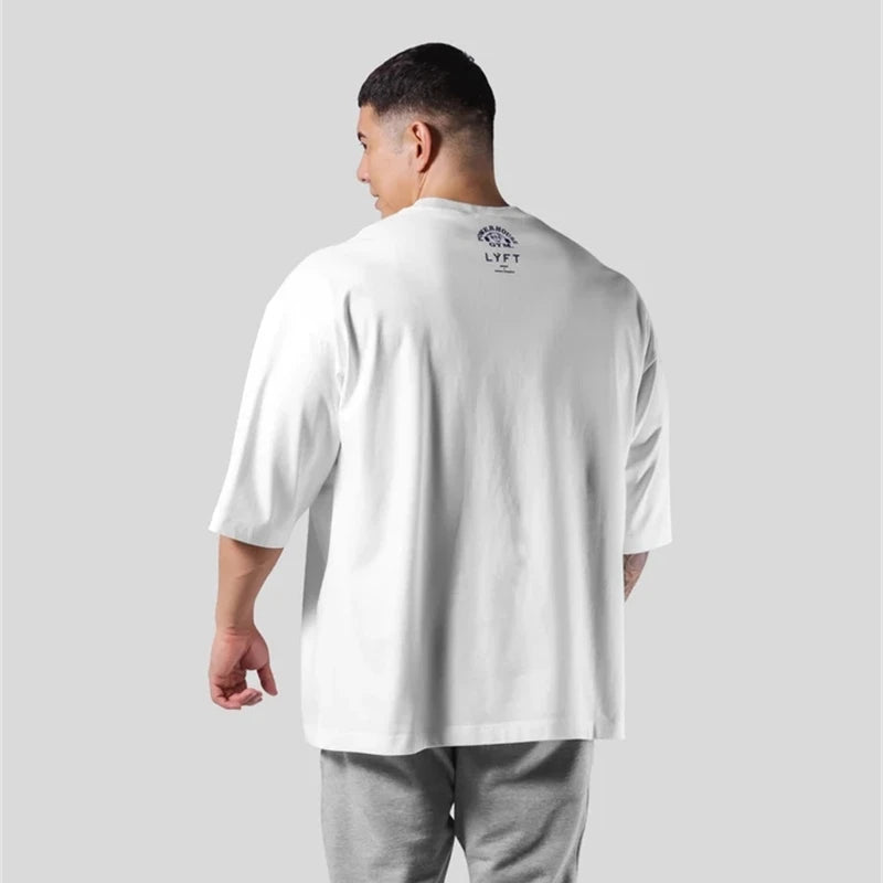 Men's Cotton Gym T-Shirt – Loose Fit, Breathable & Stretchable for Running, Fitness & Training