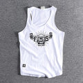 Men's Retro Print Washed Cotton Sleeveless Vest | Casual Sports Tank Top