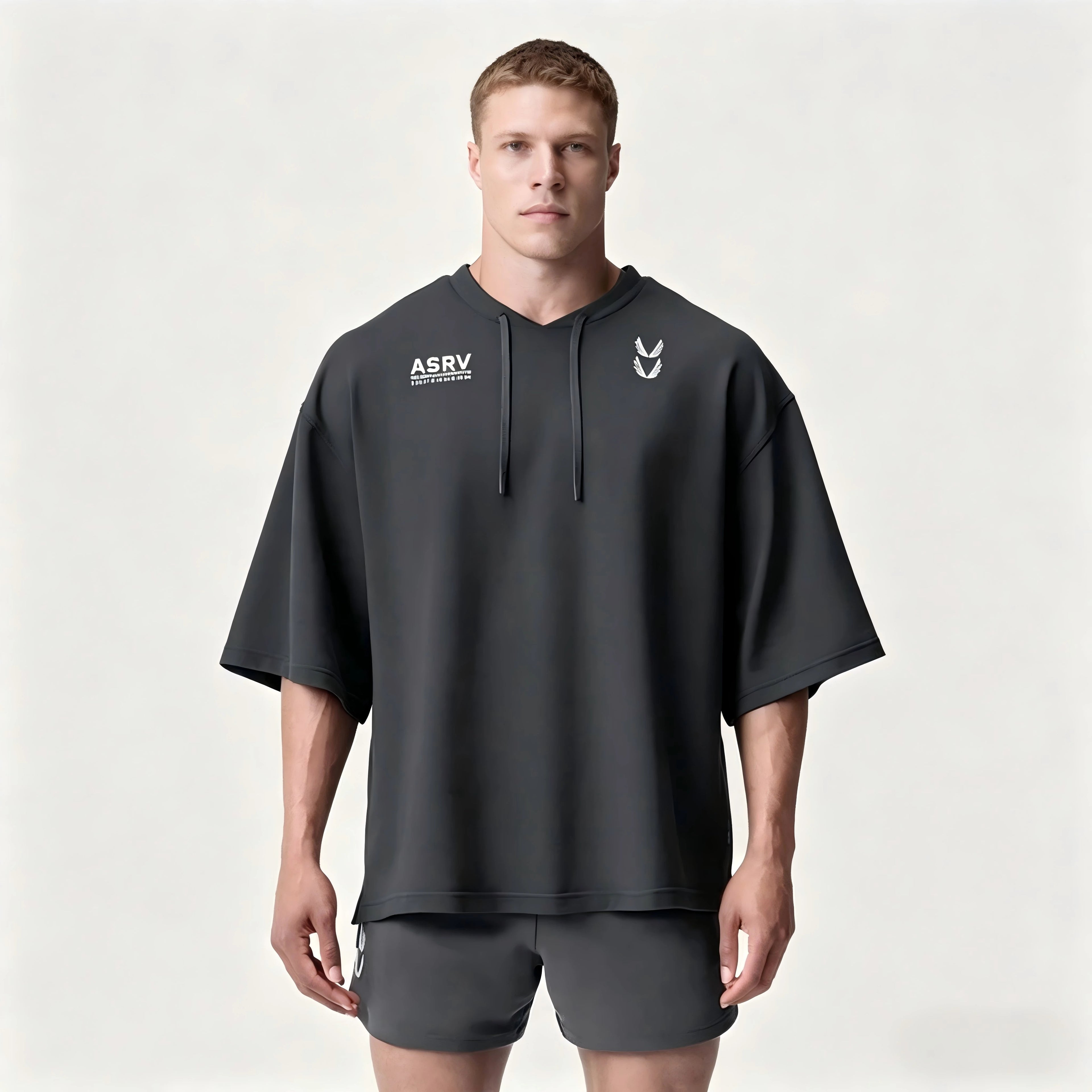 Men's Cotton Loose V-Neck Sport T-Shirt | Gym, Basketball & Running Tee