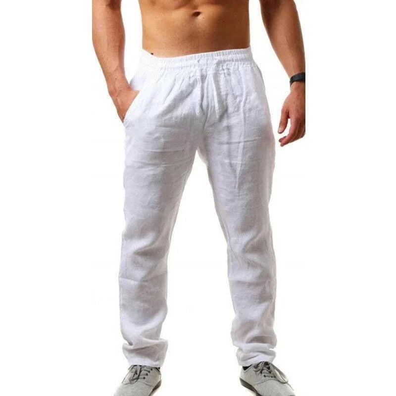 Men's Linen Cotton Casual Pants – Loose Fit, Breathable & Lightweight