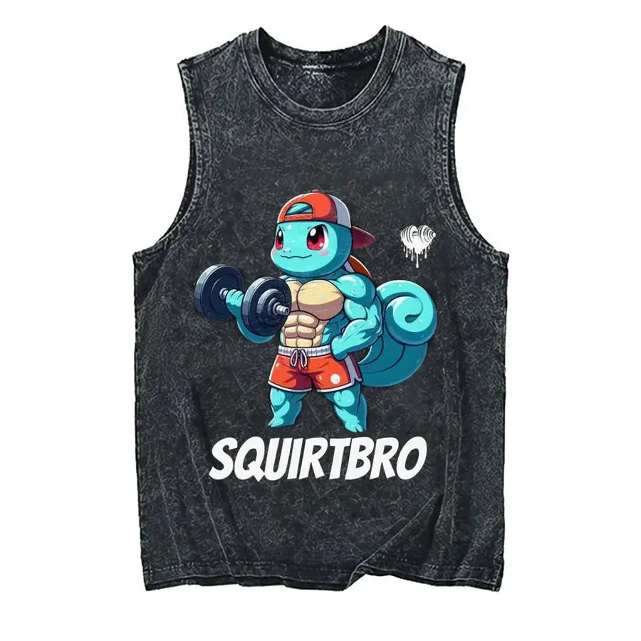 Men's Pokémon Oversized Vintage Washed Tank Top – Y2K Sleeveless Gym Shirt