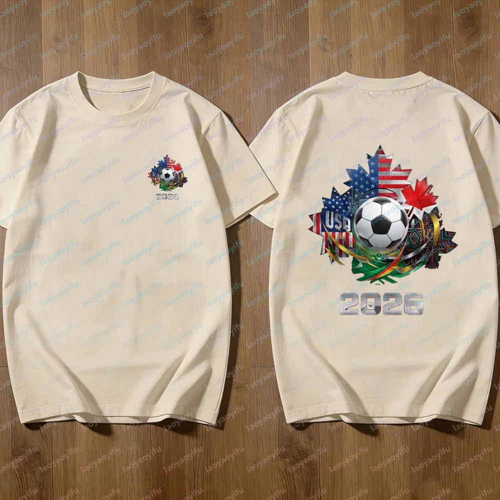 2026 FIFA World Cup T-Shirt – USA, Canada & Mexico Fan Tee | Cotton Graphic Top