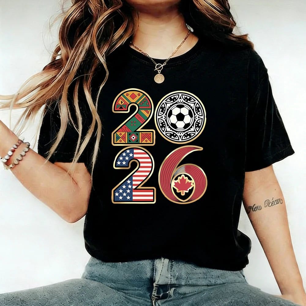 Women's FIFA World Cup 2026 T-Shirt – Game Day Fan Tee | USA, Canada & Mexico