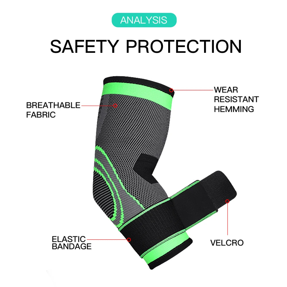 Elastic Elbow Support Sleeve – Nylon Compression Brace for Sports & Gym