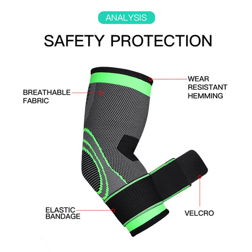 Elastic Elbow Support Sleeve – Nylon Compression Brace for Sports & Gym