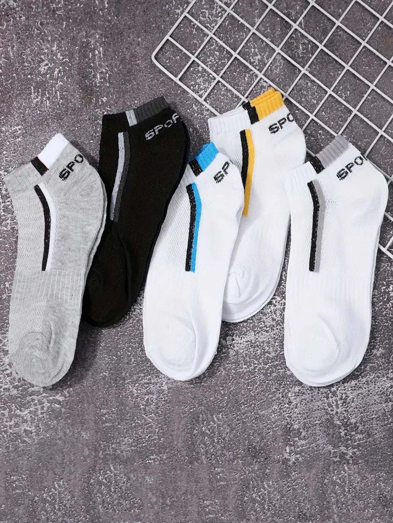 Men's Mesh Ankle Socks – 30-Pack Breathable Color-Block Sport Socks
