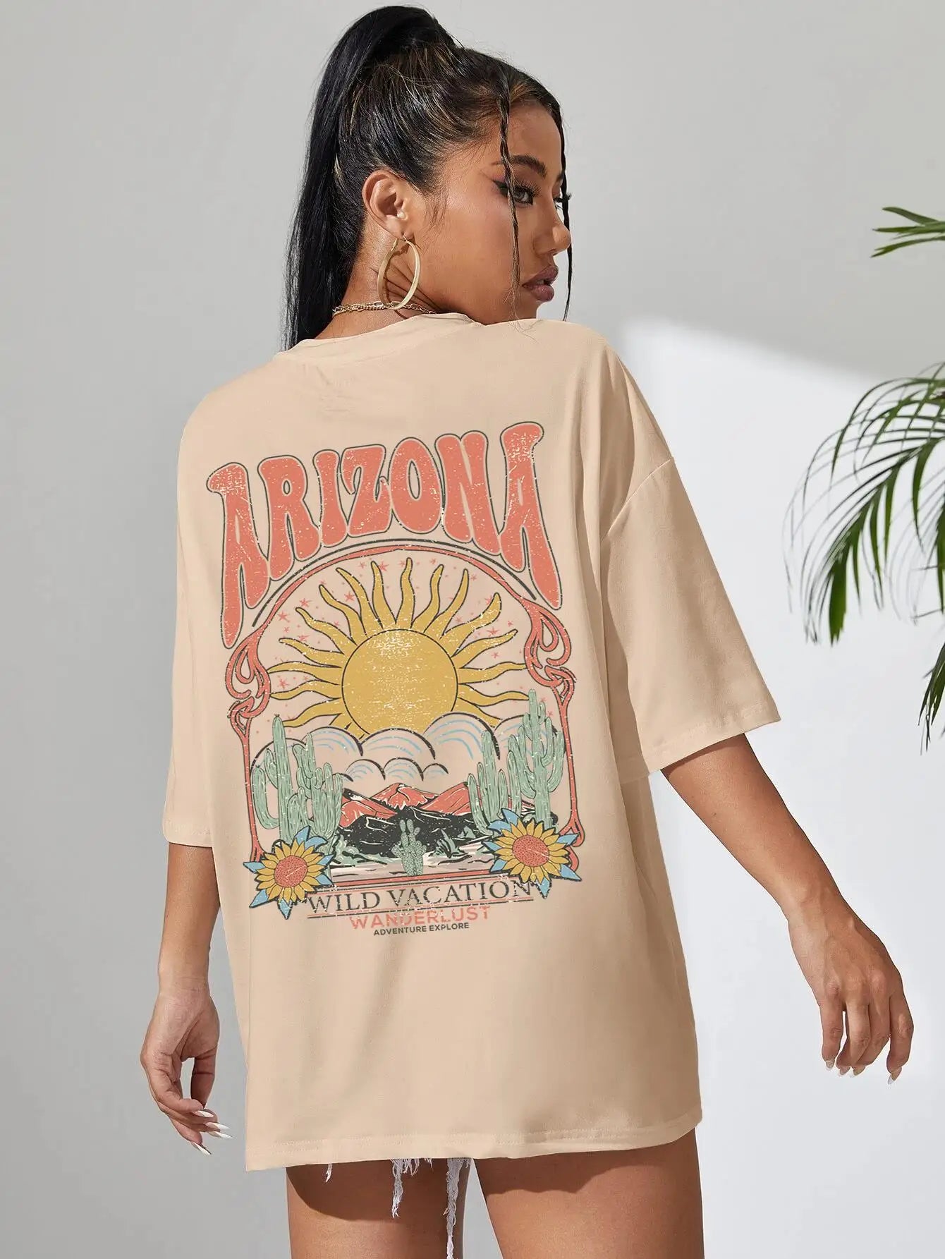 Women's Arizona Scenery Graphic T-Shirt – Harajuku Streetwear, 100% Cotton