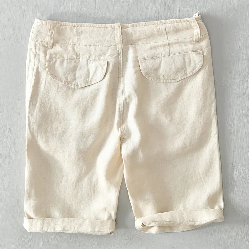 Men's 100% Linen Beach Shorts – Casual Summer Shorts