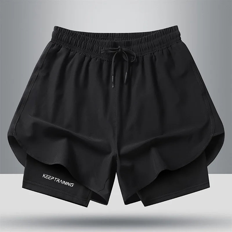 Men's Athletic Running Shorts – Quick Dry, Drawstring & Zip Pockets