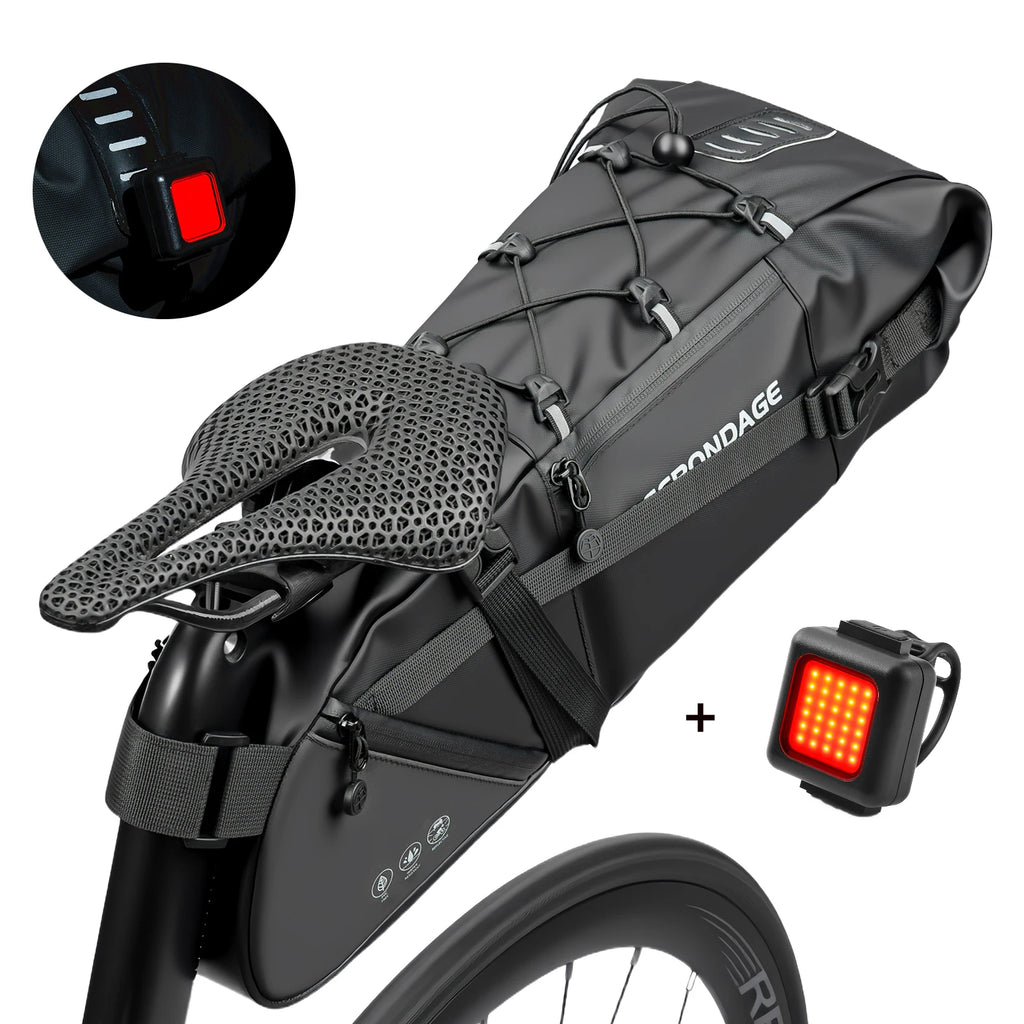 Waterproof Bicycle Saddle Bag – 15L Foldable Bike Tail Bag
