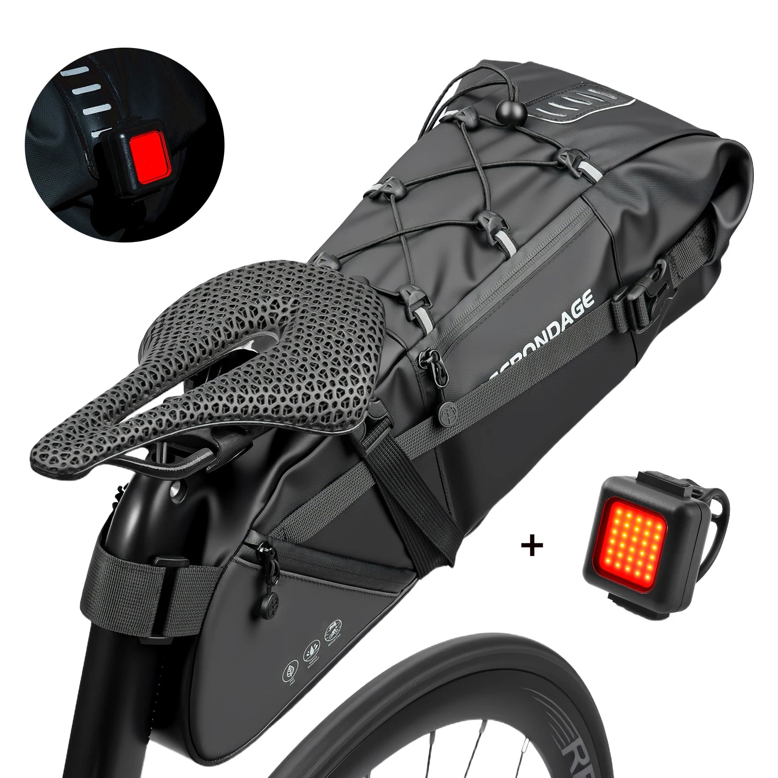 Waterproof Bicycle Saddle Bag – 15L Foldable Bike Tail Bag