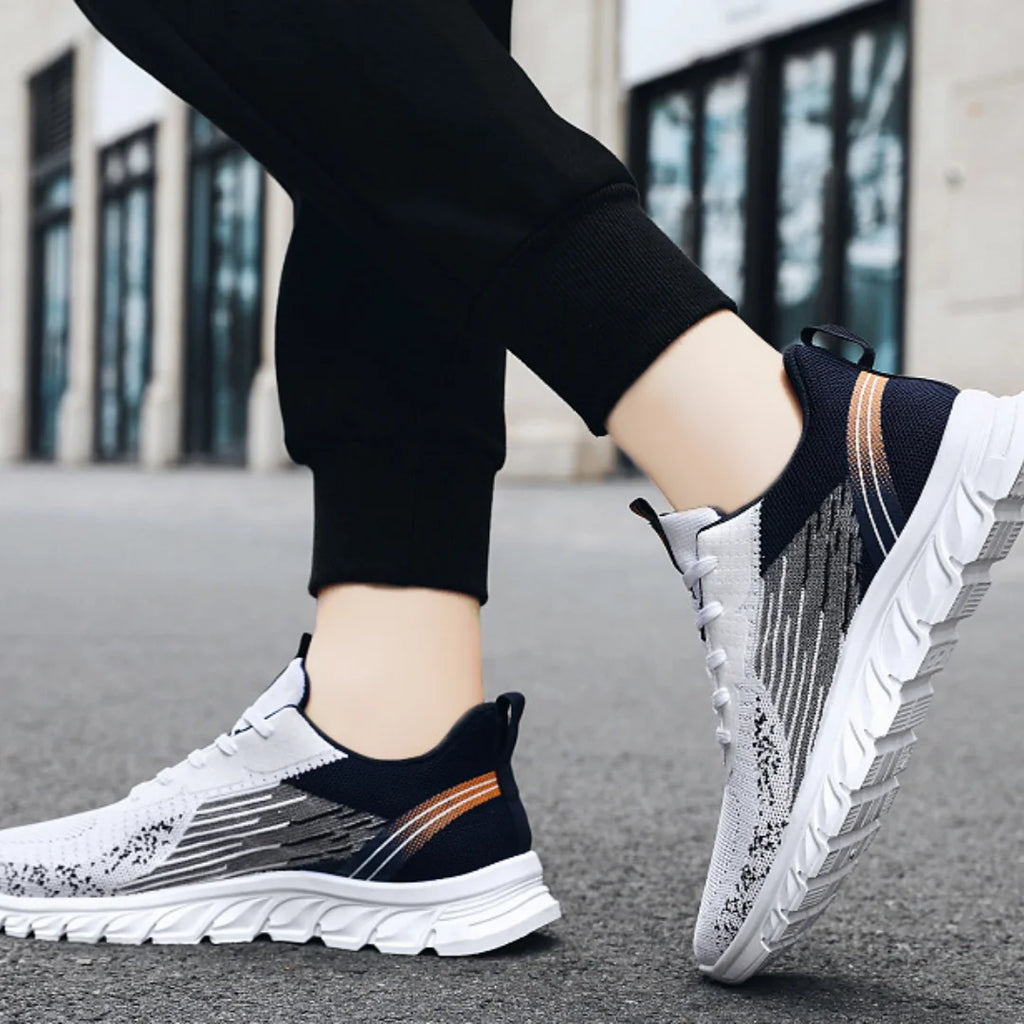 Men's Air Mesh Lace-Up Sneakers | Breathable Casual Running Shoes