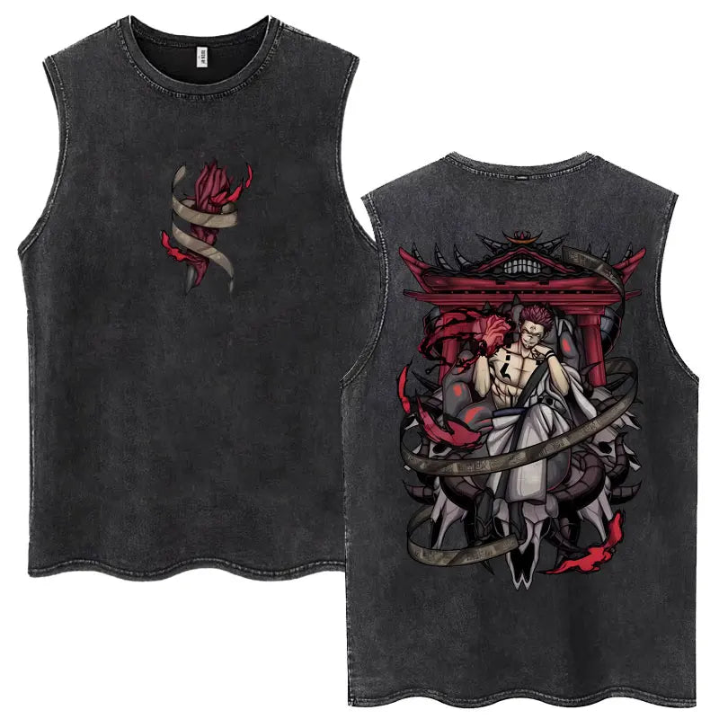 Jujutsu Kaisen Nanami Kento Anime Tank Top | Washed Graphic Sleeveless Tee