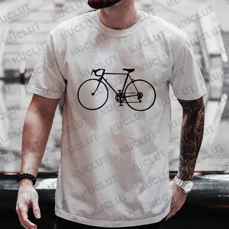 Cycling Graphic Tee – Men's Oversized Bike Lover T-Shirt | Short Sleeve