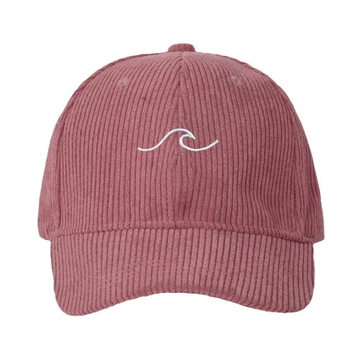 Corduroy Wave Embroidery Dad Cap – Unisex Adjustable Streetwear Sun Hat