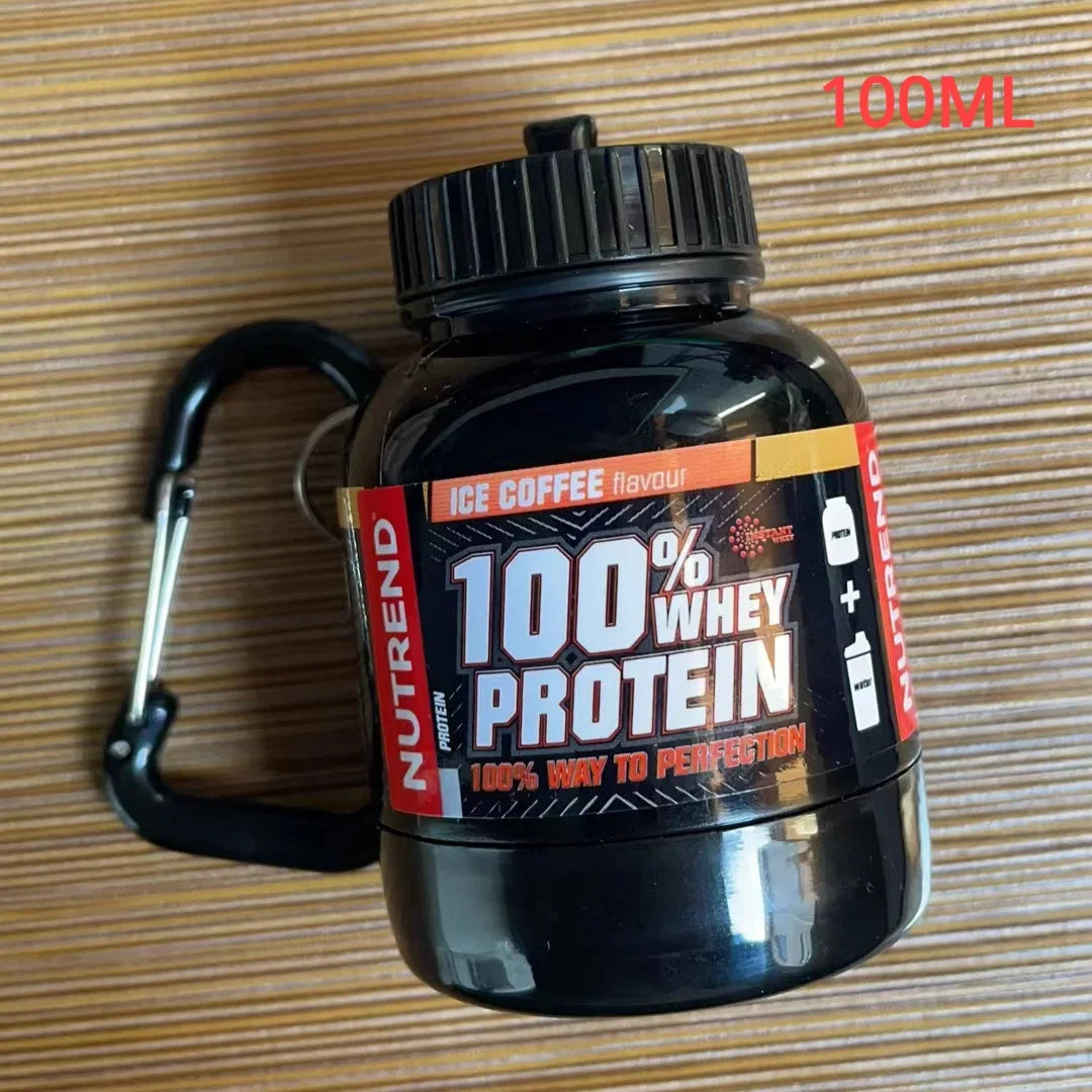 Portable Protein Powder Container with Keychain – Mini Travel Storage Bottle (100ml & 200ml)
