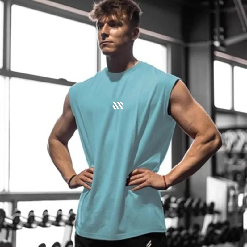 Men's Quick-Dry Sleeveless Gym Vest – Breathable Loose Fit Training Tank Top
