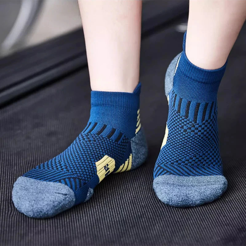Men's Running Socks 3-Pack – Ankle Compression Socks with Cushioned Sole