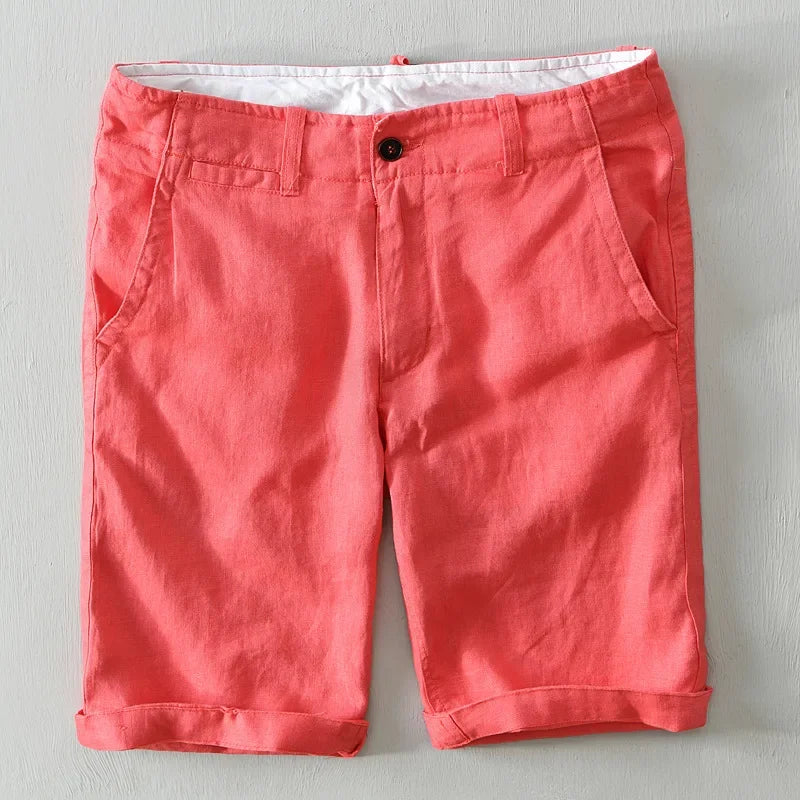 Men's 100% Linen Beach Shorts – Casual Summer Shorts