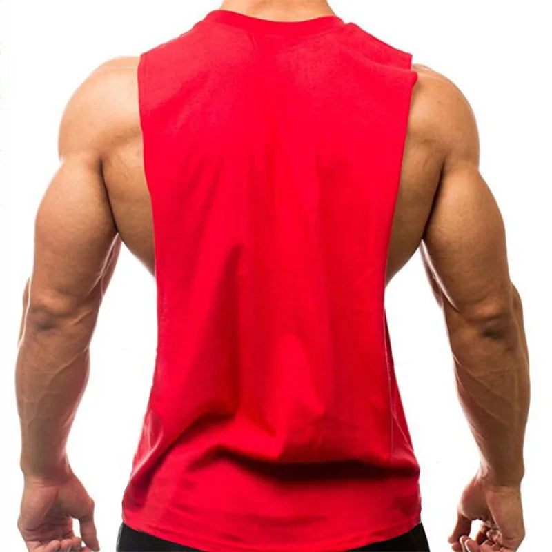 Men's Side Slit Singlet Tank Top – Breathable Cotton Gym & Running Shirt