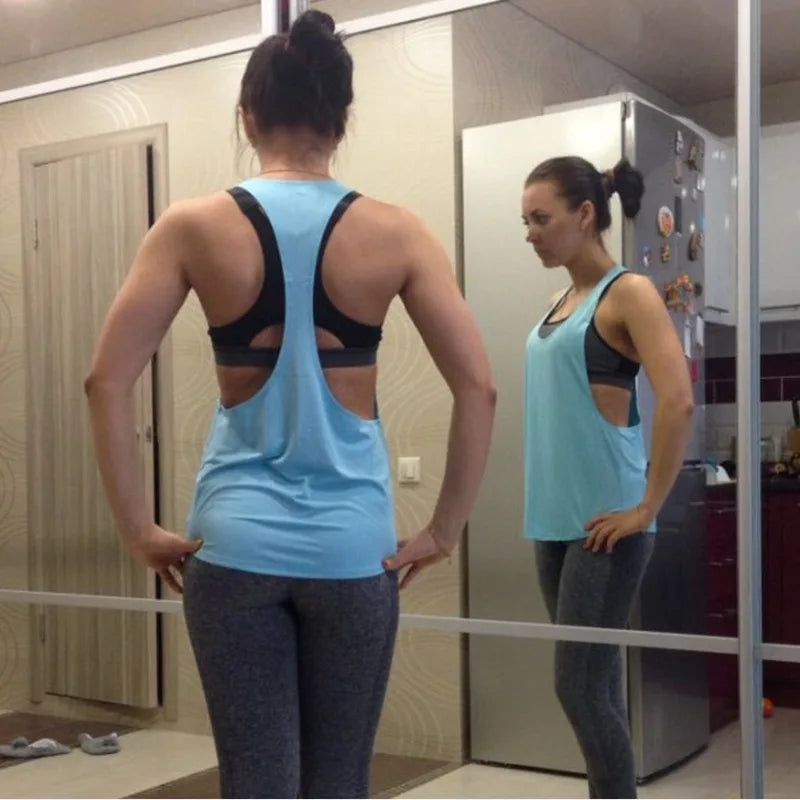 Women's Racerback Yoga Tank Top – Quick-Dry Sleeveless Gym Vest