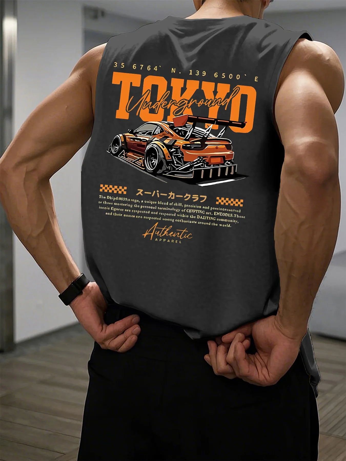 Men's Racing Print Tank Top | Breathable Loose Fit Sleeveless Gym Tee