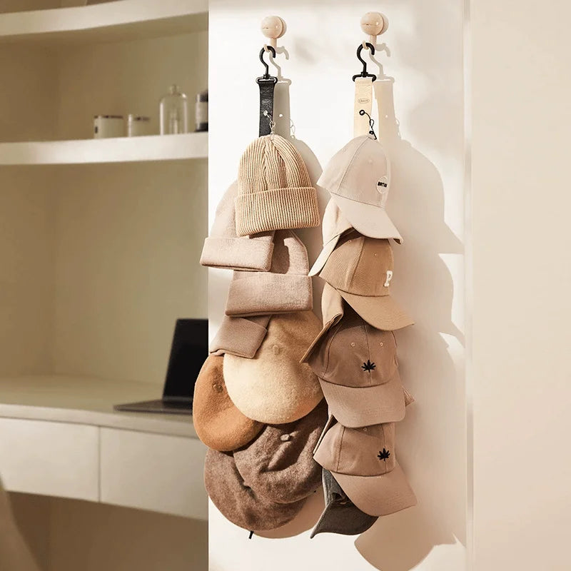 Hat Hanger Organizer, The Door Hat Rack for Closet, Foldable Cap Storage Holder for Baseball Caps, Beanies, Scarves