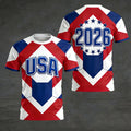 2026 USA Soccer T-Shirt | 3D American Flag Football Jersey | Unisex Fan Gift Tee