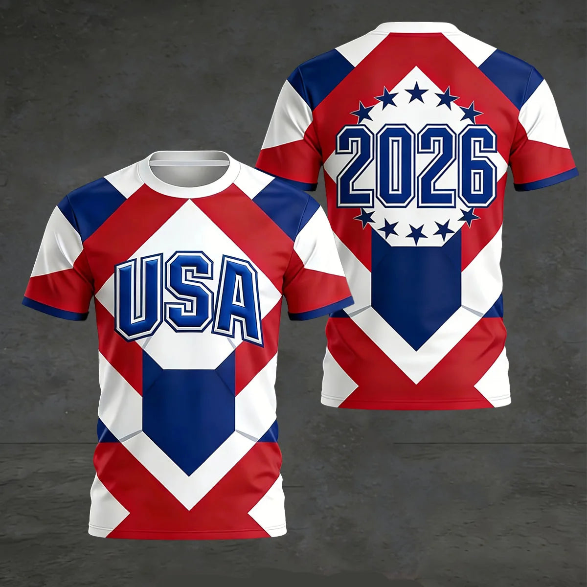 2026 USA Soccer T-Shirt | 3D American Flag Football Jersey | Unisex Fan Gift Tee