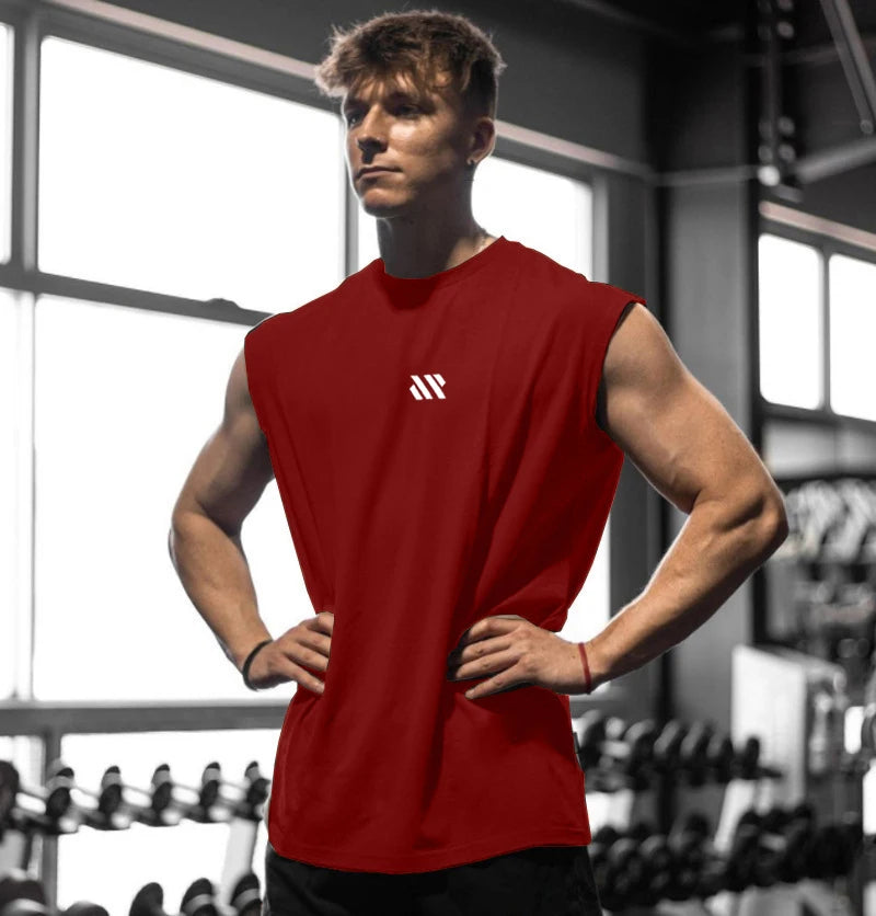 Men's Quick-Dry Sleeveless Gym Vest – Breathable Loose Fit Training Tank Top