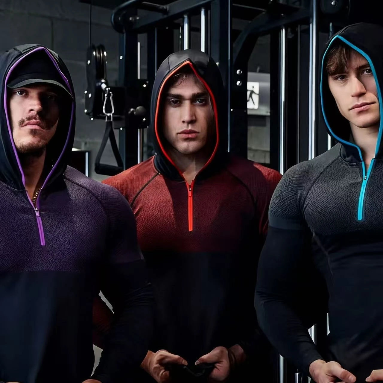 SHARK ONYX 5.0 Men's Hooded Compression Base Layer – Long Sleeve GYM Fitness Top