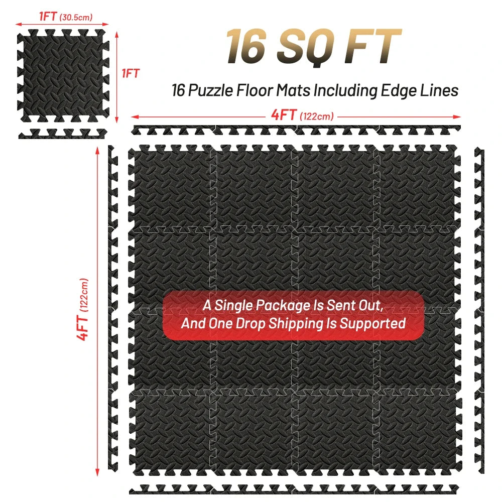 Interlocking Gym Floor Mat | Anti-Slip Rubber Exercise Tiles for Home Workout