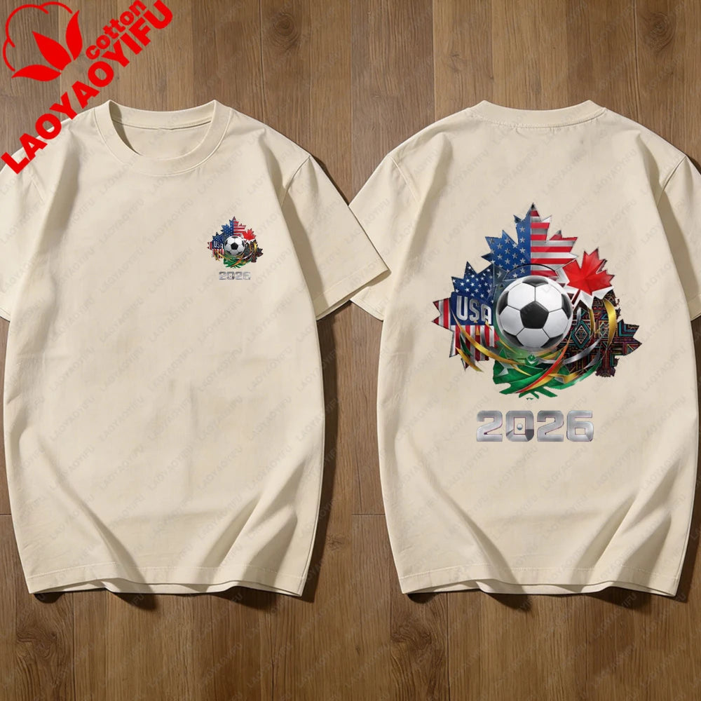 2026 FIFA World Cup T-Shirt – USA, Canada & Mexico Fan Tee | Cotton Graphic Top