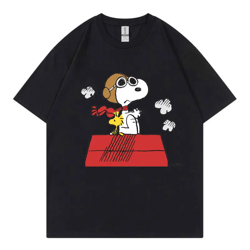 Snoopy Cartoon T-Shirt | 100% Cotton Unisex Short Sleeve Tee