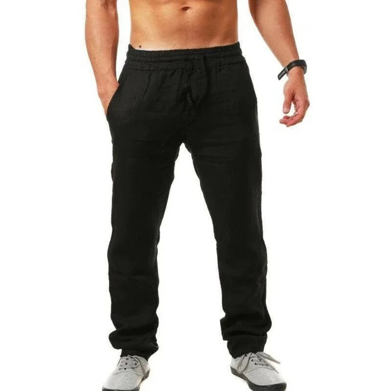 Men's Linen Cotton Casual Pants – Loose Fit, Breathable & Lightweight