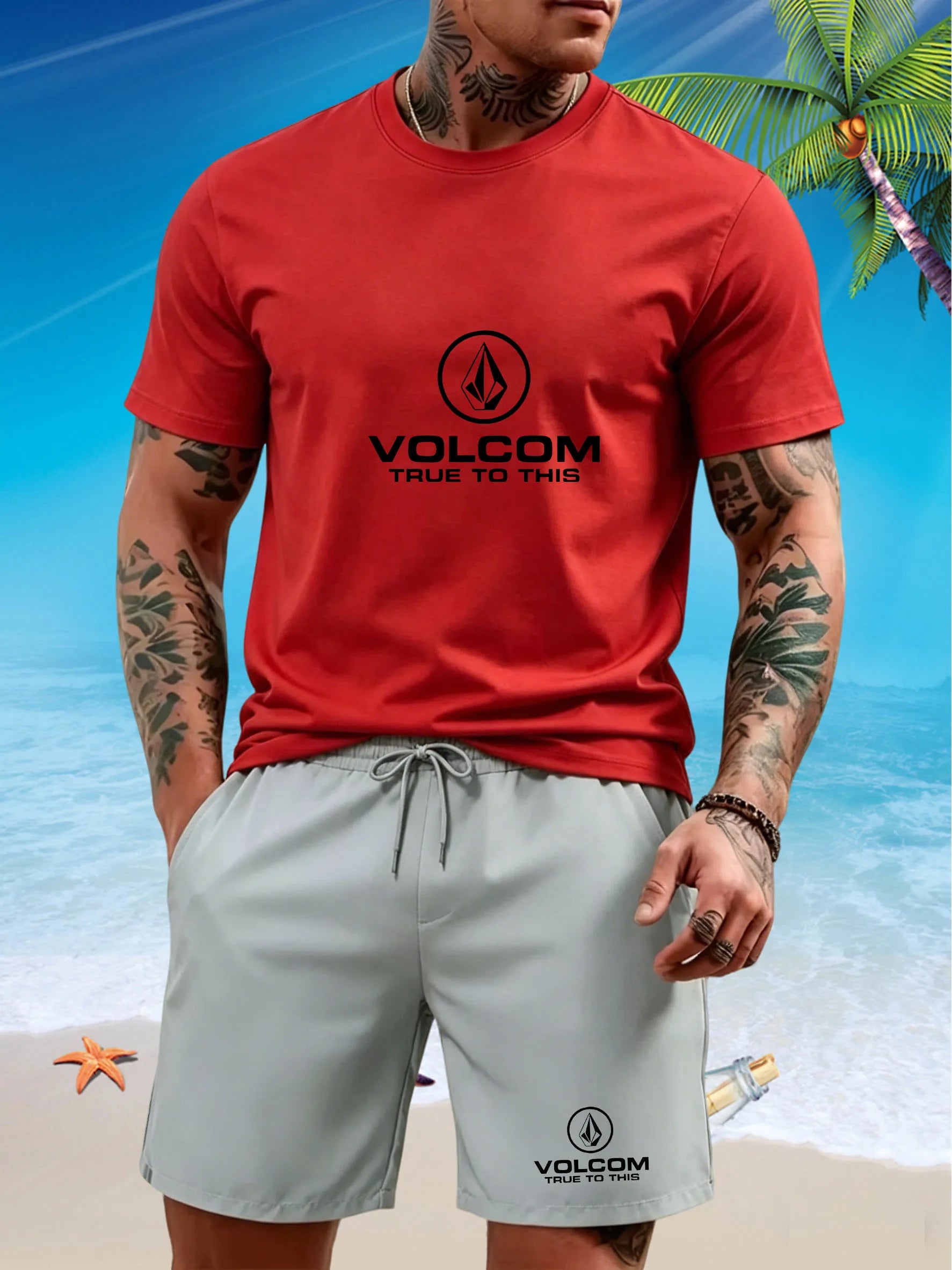 Men's 2-Piece Summer Athletic Set | Short Sleeve T-Shirt & Shorts