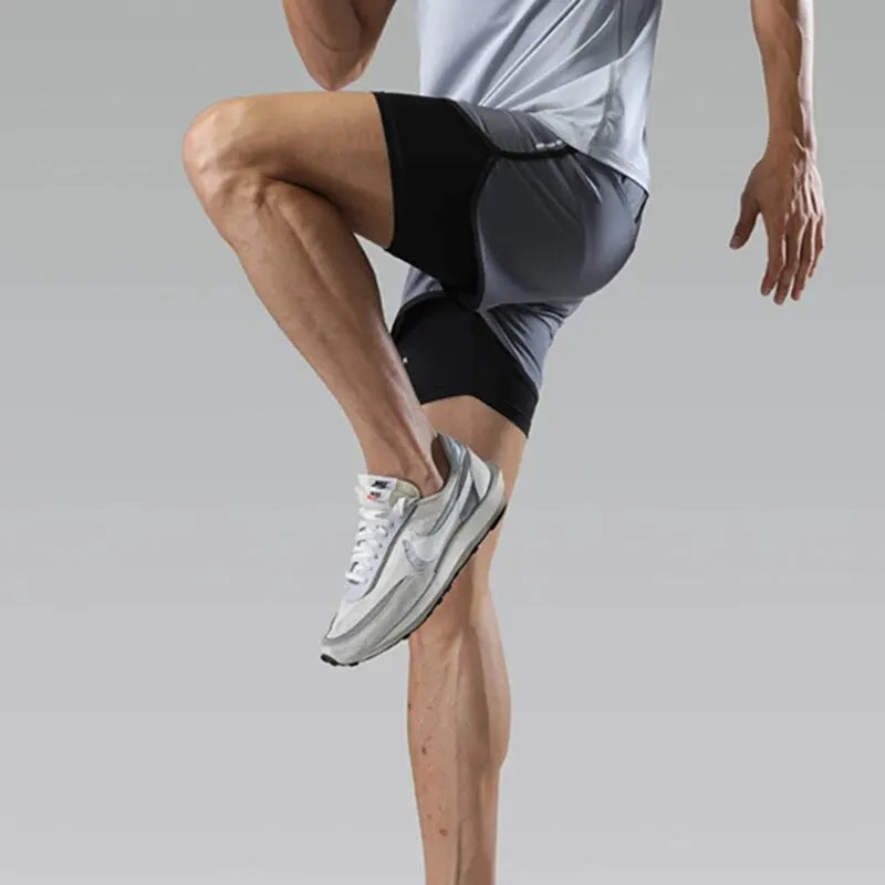 Men's Two-Layer Gym Shorts – Quick-Dry Athletic Training Pants for Fitness & Workouts