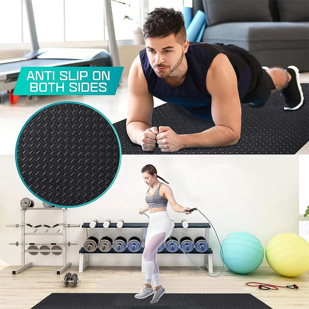 Interlocking Gym Floor Mat | Anti-Slip Rubber Exercise Tiles for Home Workout