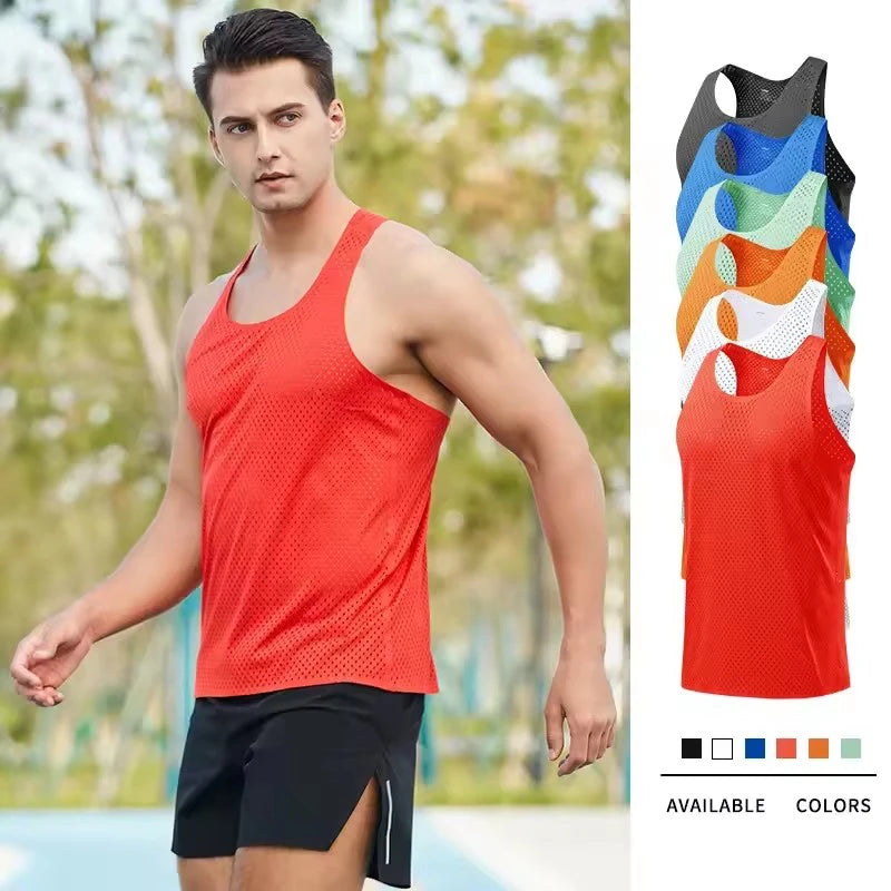 Men's Lightweight Mesh Running Vest – Quick-Dry Marathon & Fitness Training Top