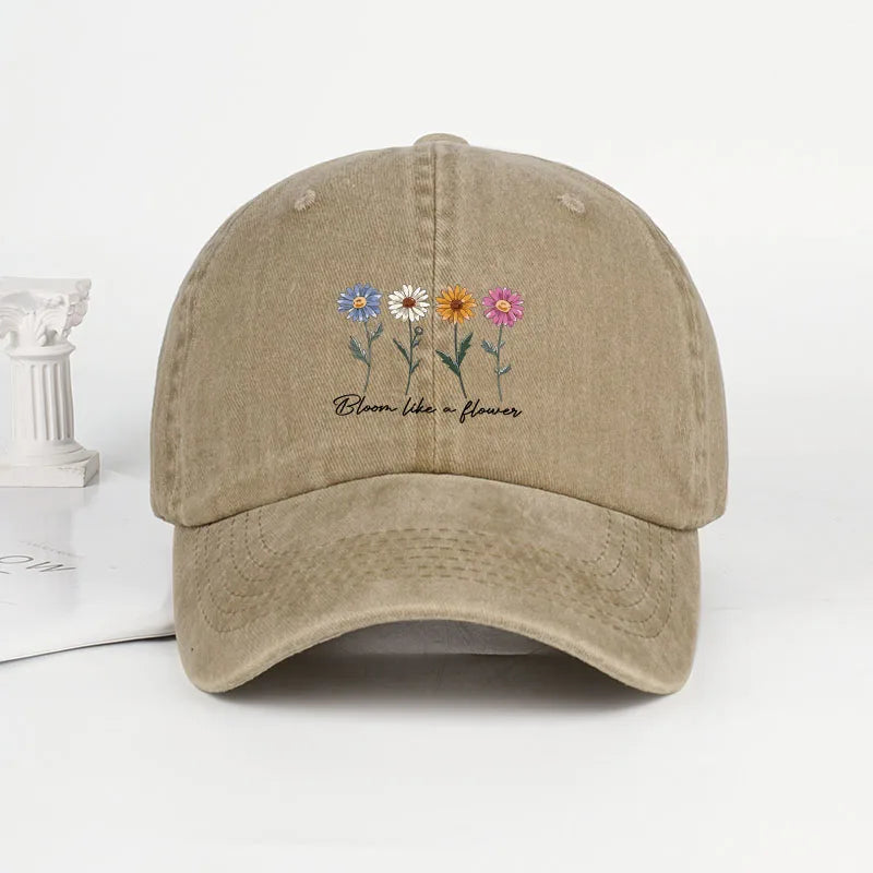 Daisy Floral Baseball Cap – Adjustable Unisex Sun Hat for Outdoor & Travel