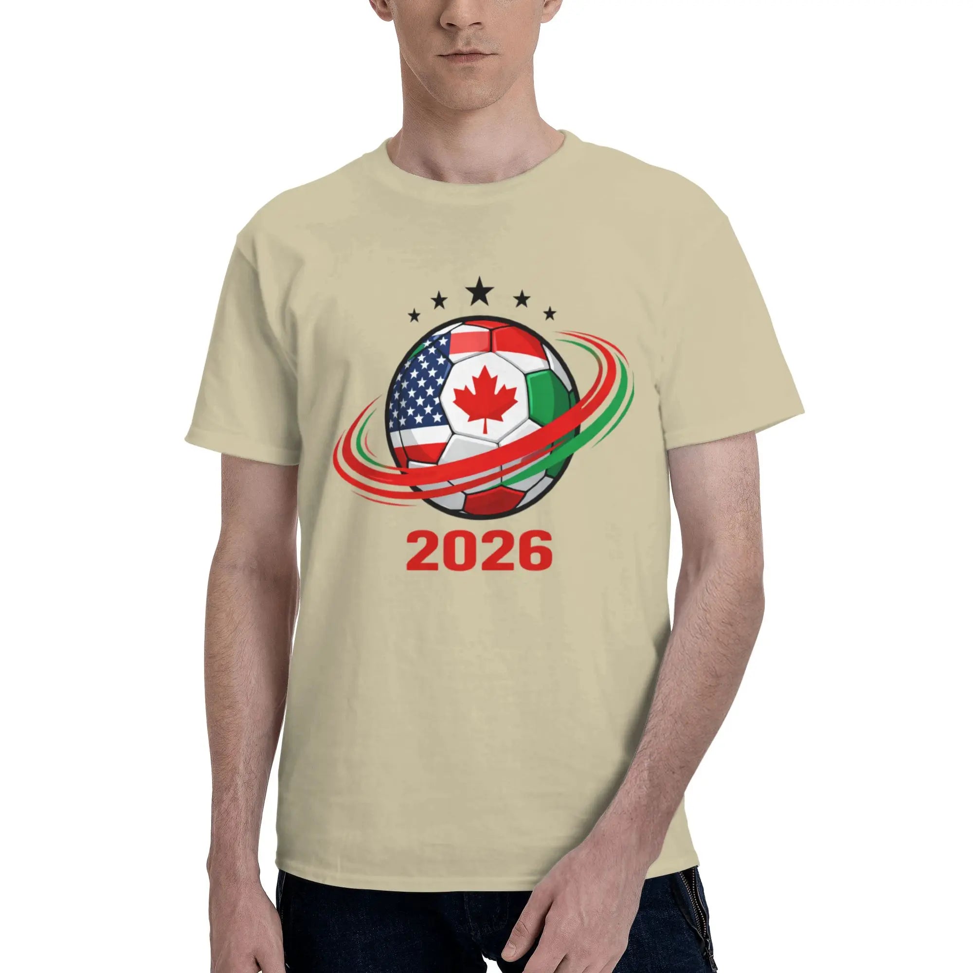 2026 FIFA World Cup T-Shirt | USA Canada Mexico Soccer Fan Tee | 100% Cotton Men's Casual