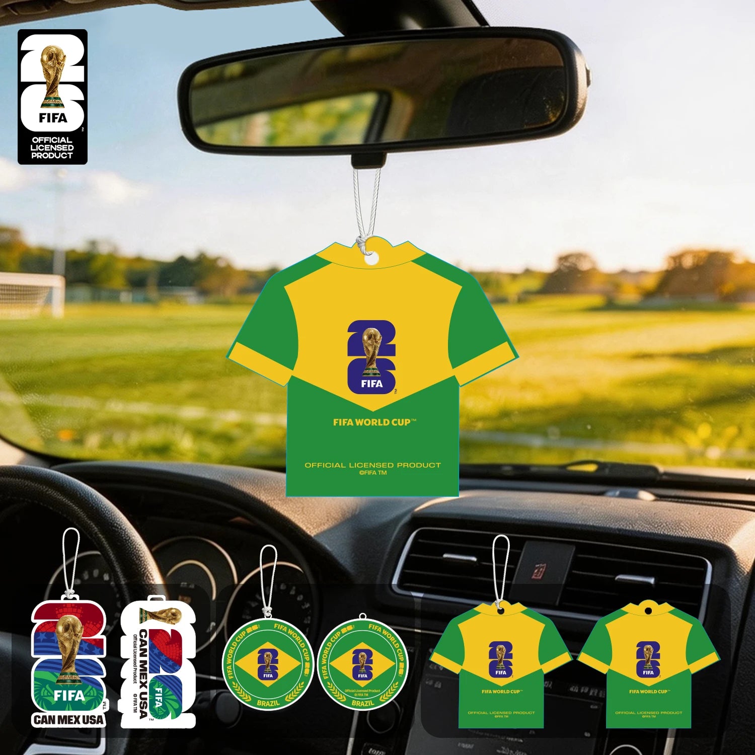 FIFA World Cup 2026 Car Air Freshener – Trophy, Mascot & Host City Designs | Long-Lasting Scent