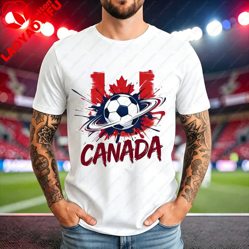 2026 World Cup Soccer Fan T-Shirt – USA, Canada, Mexico, Brazil, Argentina & Spain