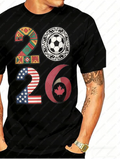 2026 World Cup Soccer Graphic Tee – USA, Canada & Mexico Cotton Shirt