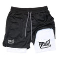 Men's Printed Compression Gym Shorts – Double-Layer Quick-Dry Training Shorts