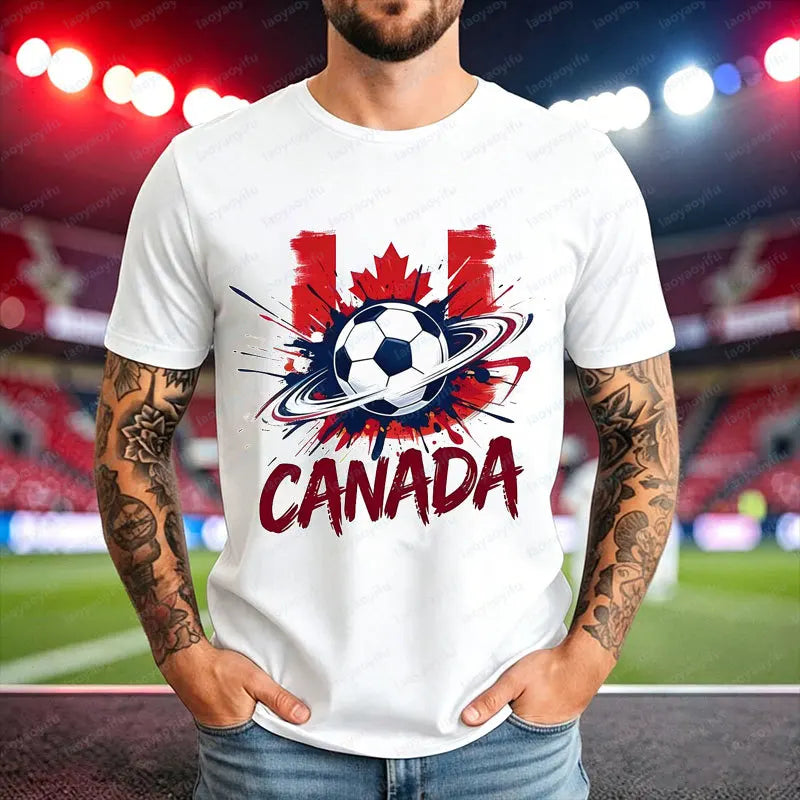 2026 World Cup Soccer Fan T-Shirt – USA, Canada, Mexico, Brazil, Argentina & Spain