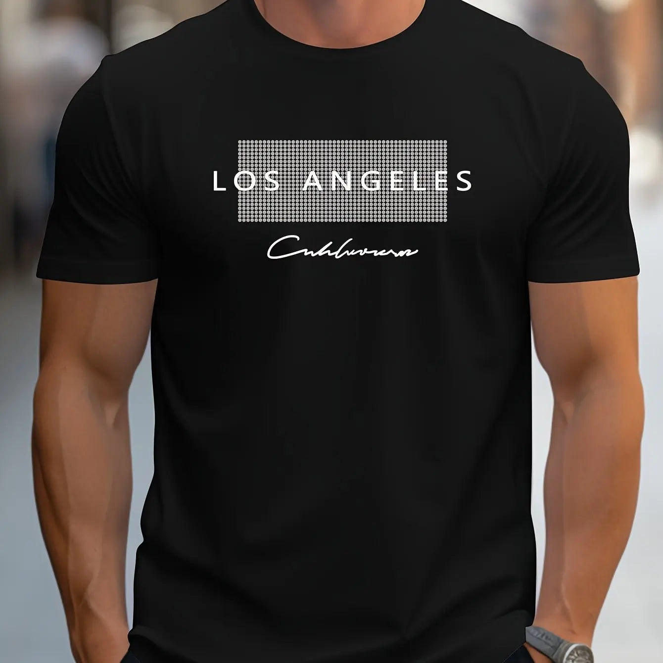 Men's 100% Cotton Los Angeles Graphic T-Shirt – Loose Fit, Breathable, Short Sleeve Casual Tee