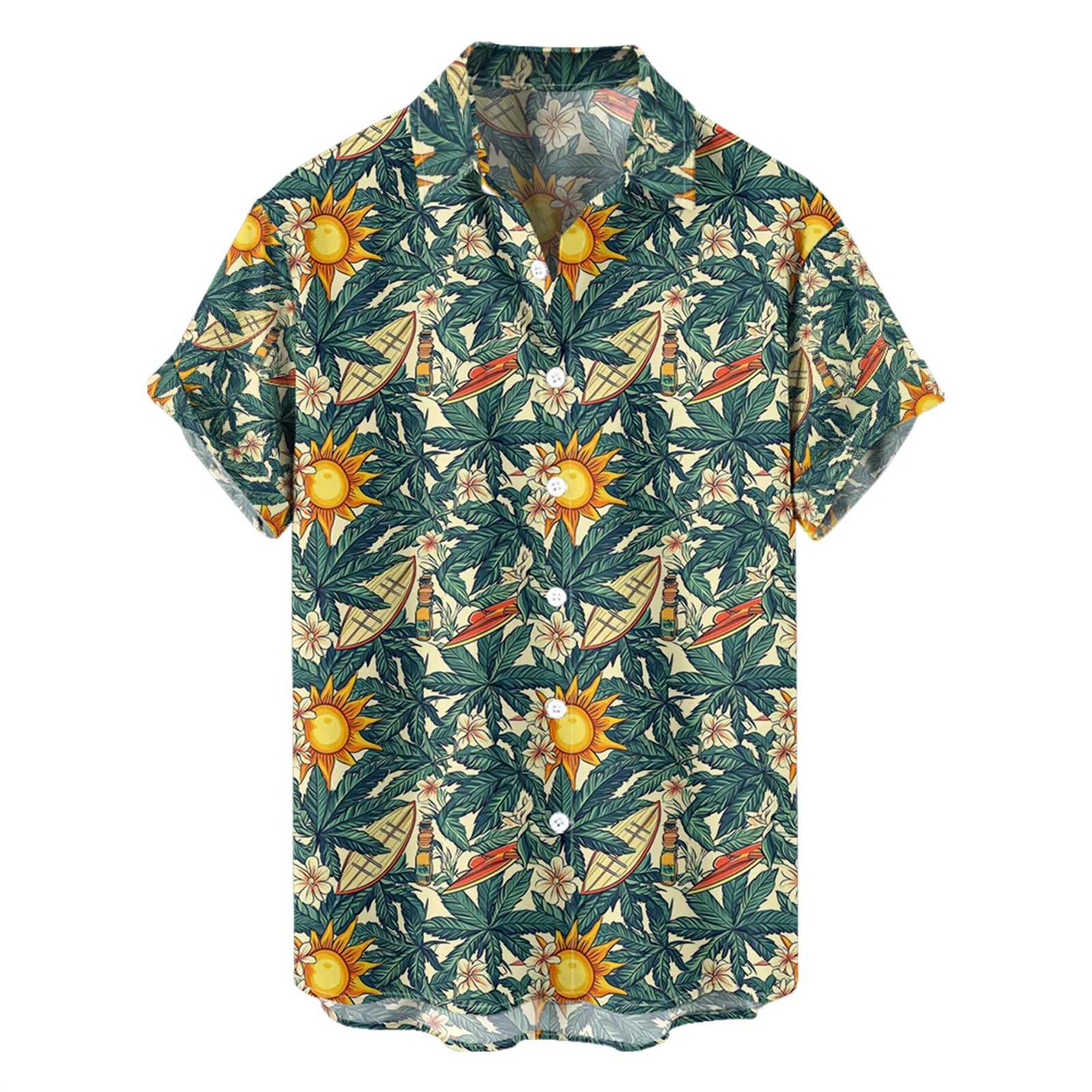 Men's Hawaiian Beach Shirt – Short Sleeve Button-Up Casual Top
