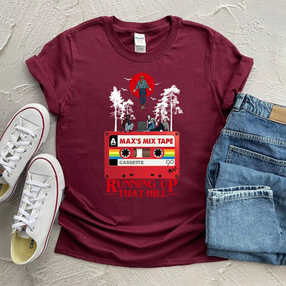 Run Up That Hill Graphic T-Shirt | Stranger Things Fan Tee | Will Byers & Eleven