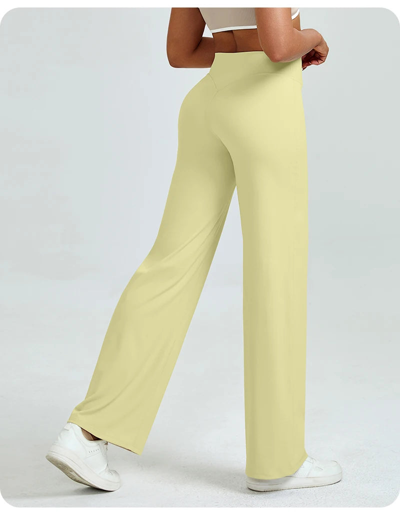 Women's High Waist Straight Leg Yoga Pants – Buttery Soft Butt Lifting Gym Leggings